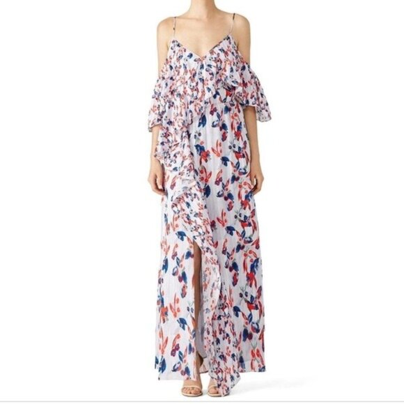 Tanya Taylor Silk Floral Lorena Maxi Dress